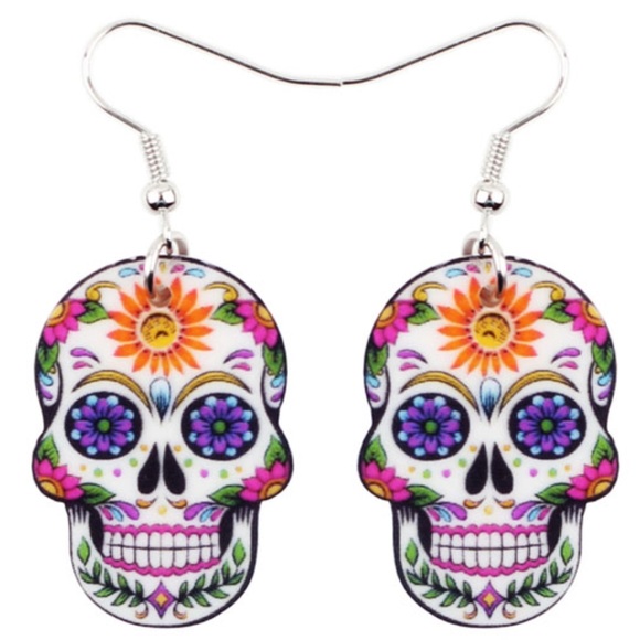 Jewelry - Sugar Skull Acrylic Earrings